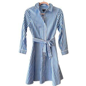 Talbots Classic Poplin Shirtdress in Vertical Stripes Size 4 Petite